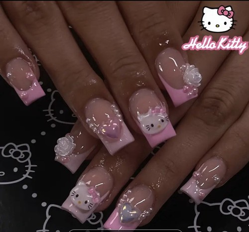 Hello Kitty Press On Nail Pink 24 Pcs