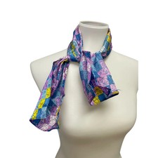 Vintage 1960s Mod Geometric Squares 34" by 8" Rectangular Acetate Neck Scarf