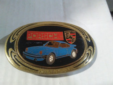 Vintage Porsche Belt Buckle Solid Brass 1983 GOOD