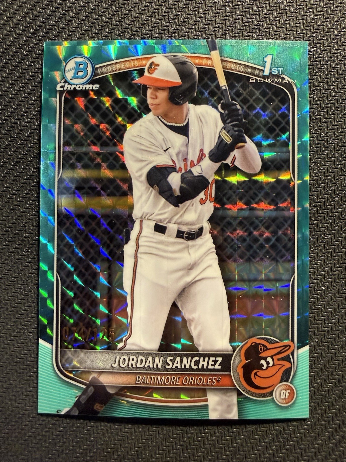 2025 Bowman Chrome #BCP-208 Jordan Sanchez Prospects Aqua Geometric #/125