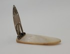 Vintage Carved Mother Of Pearl Dress Fur Clip Luminescent Art Deco — photo 9