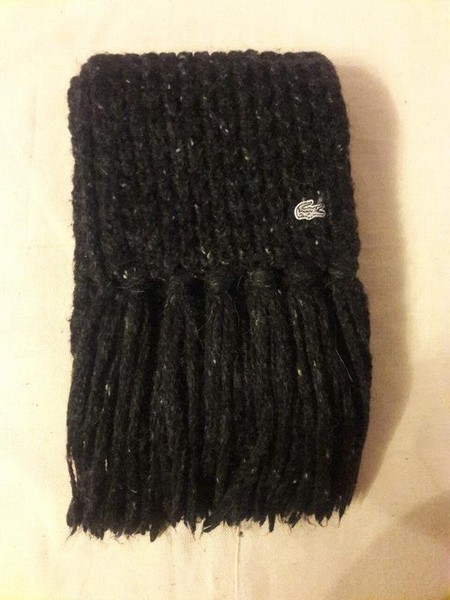 Men Lacoste Scarf Black Acrylic One size