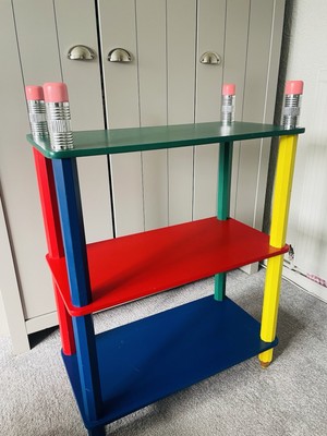 Vintage Pierre Sala 1980's Pencil Bookcase Shelf Three Tier VGC