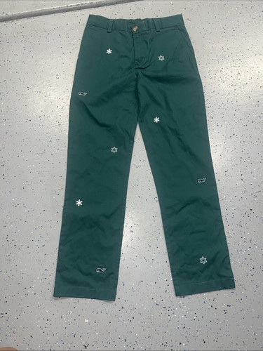 Vineyard Vines Boys Breaker Pants Snowflake Embroidery Holiday Winter,Size 16