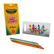 Zildjian x Crayola Pack - 6 Kids Drumsticks with Practice Pad