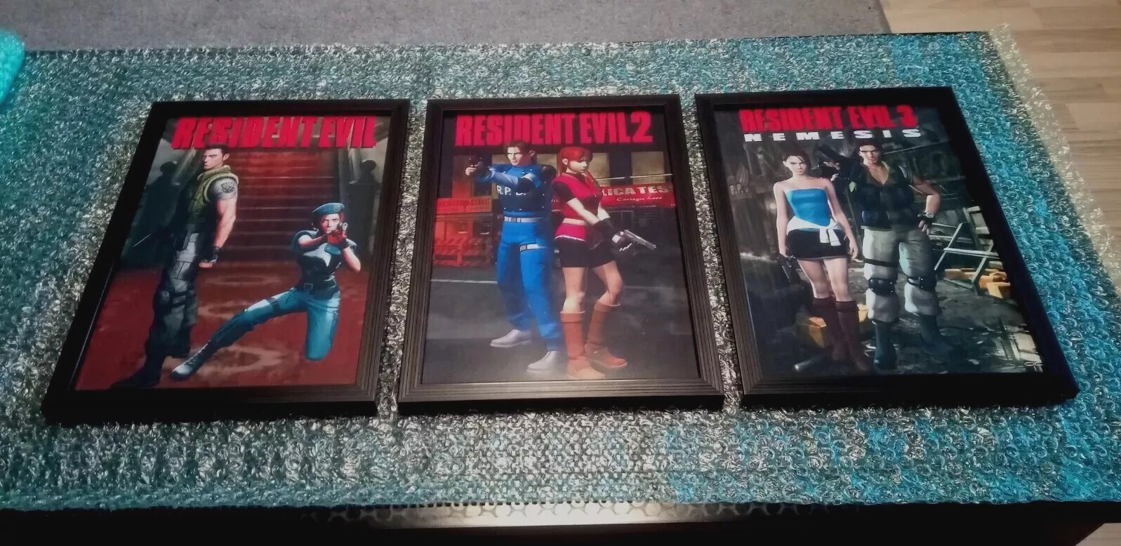 Resident Evil 1-3 Classic Poster Bild Set im Rahmen mit Glasscheibe NEU!