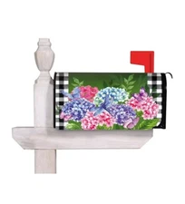 Hydrangea Checks Mailbox Cover Standard Size
