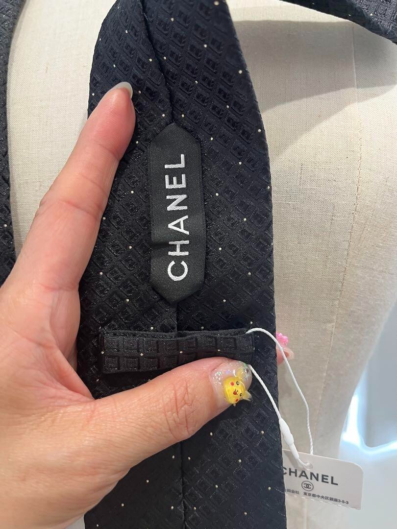 【CHANEL】 ネクタイ 黒 ブラック CHANEL - シャネル／CHANEL ネクタイ メンズ 男性 男性用シルク