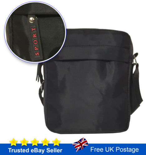 Mens Messenger Bag Cross Body Black Shoulder Utility Travel Work Bag Waterproof