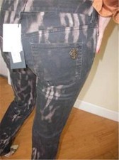 ANIMAL PRINT " JUST CAVALLI " JEANS , PANTS VERY ELEGANT SZ. IT 30 ITALY