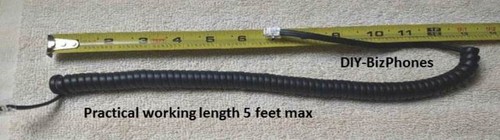Lot of 10 NEC DT300 DT400 Phone Handset Cord DTL DTZ 12D 24D Curly Black 12Ft - Picture 2 of 2
