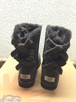 UGG BAILEY BOW CHOCOLATE CORDUROY WOMEN BOOT US 6 / EU 37 / UK 4.5
