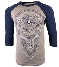 AMERICAN FIGHTER Men's T-Shirt BOULDER RAGLAN Athletic Biker MMA S-3XL