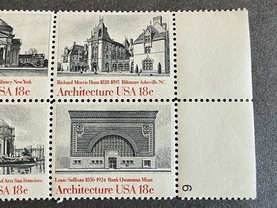 US Stamp 18 Cent Architecture SC #1931 Block 4 MNH  - Image 2 of 4