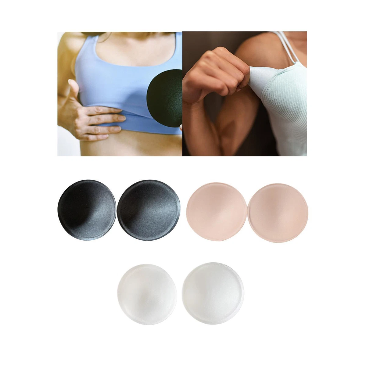 Round Bra Pads Inserts Round Bra Cups Inserts for Bikini Yoga Swimsuit