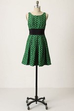 Rare! 6 Anthropologie Tracy Reese Green "Cut Diamond Dress" $298 5 Star