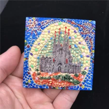 Spain Barcelona Sagrada Familia Tourist Souvenir 3D Resin Mosaic Fridge Magnet
