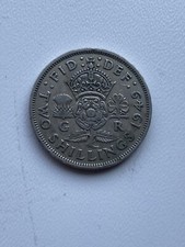 1949 Great Britain Circulated 2 Shilling Florin George VI Coin!