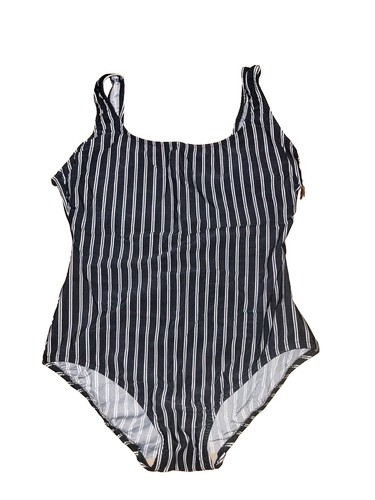 Vtg. Le Cove 1-Pc Black Striped Underwire Womens Swimsuit Sz. 16 Union Made USA - Picture 10 of 10