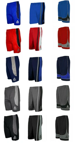 Reebok Men's Mesh Gym Shorts Two-toned Workout Performance Basketball Shorts