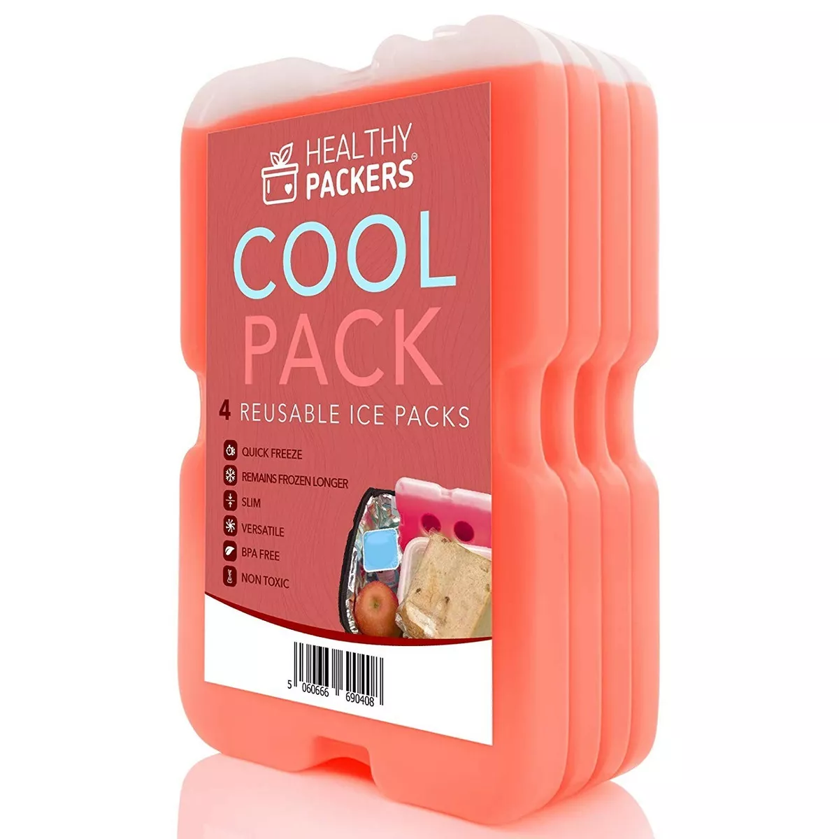 Healthy Packers Ice Pack for Lunch Box - 5 Ice Packs - Original Slim &  Long-Lasting Freezer Packs for your Lunch or Cooler Bag