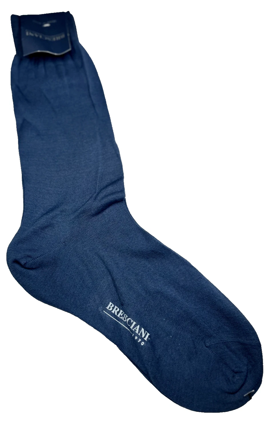 BRESCIANI Men Italian Socks Blue Gray 100% Cotton Size Small New