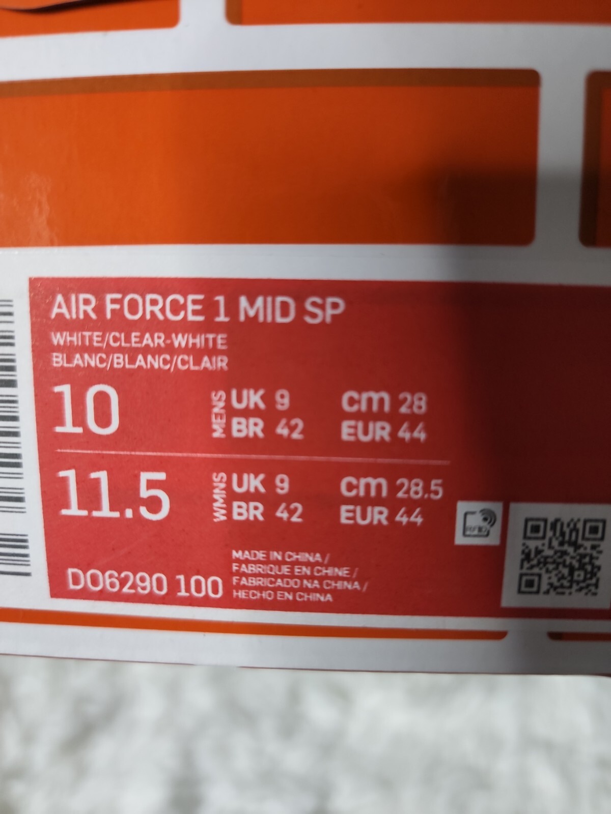 OFF WHITE X NIKE Nike Air Force 1 Mid x Off bianche DO6290 100 bianche bianco chiaro da uomo taglia 10