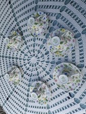 12 piece Set Vintage Queen’s China Country Meadow Breakfast 6 Cups and 6 Saucers