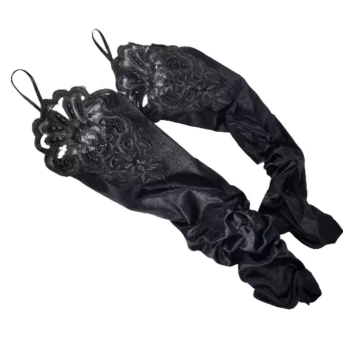 Gants noirs longueur coude gants opéra costume fête accessoires
