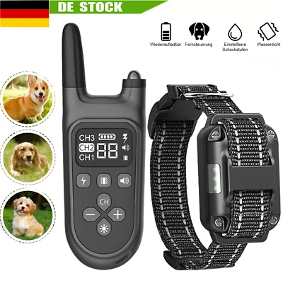 MARKENLOS 1000M Hund Ausbildung Stromschlag Erziehungshalsband Hunde Vibration Ton e-Shock