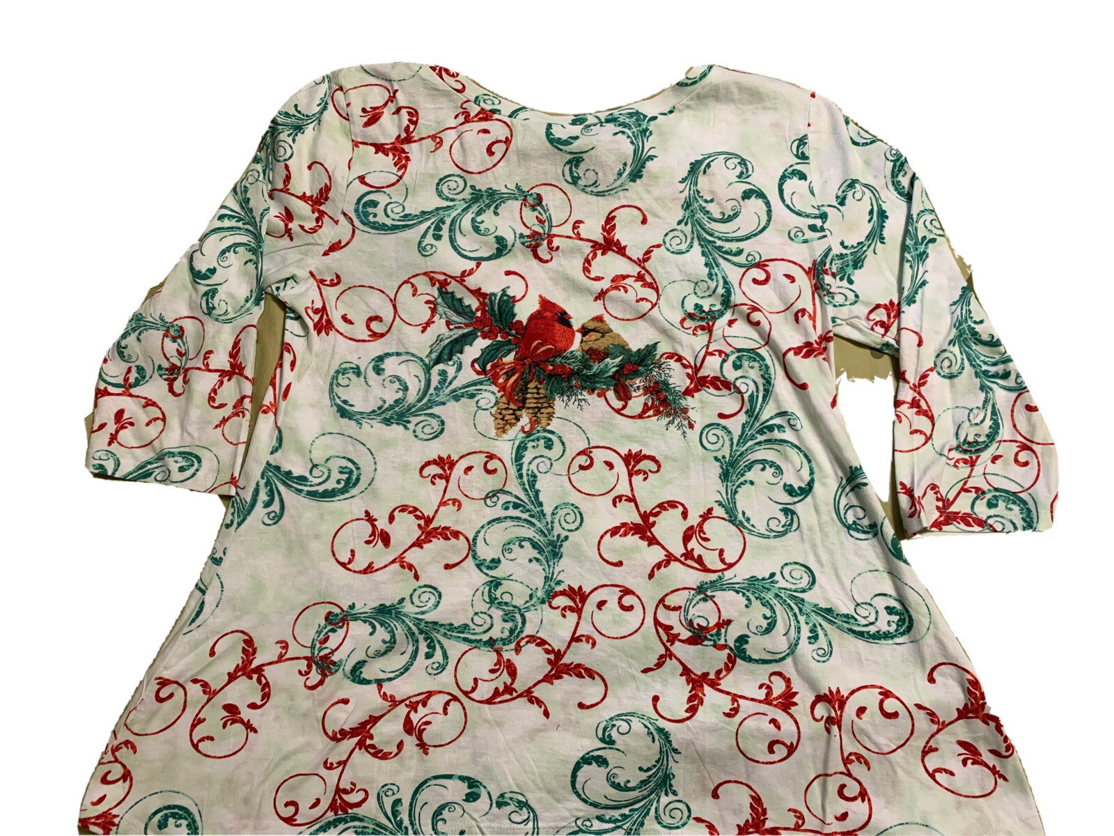 Womens Holiday Top Size Large Collections ETC Cardinals Sequins