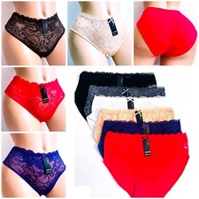 Lot 3/6 Women High Waist Poly Briefs High cut Cotton Underwear Panties 6158 S-2X