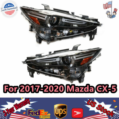 For 2017-2020 Mazda CX-5 Full LED Tube with AFS Projector Headlight Pair Set