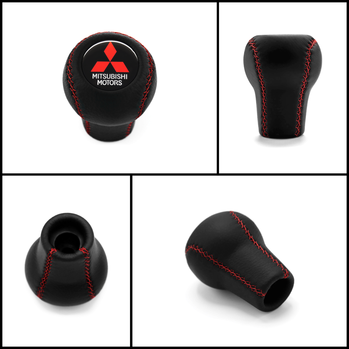 MITSUBISHI MOTORS 4-5 SPEED SHIFT KNOB RED STITCHED SIGMA