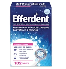 Efferdent Complete Clean Anti-Bacterial Daily Denture Cleanser Tablets 102 Ct