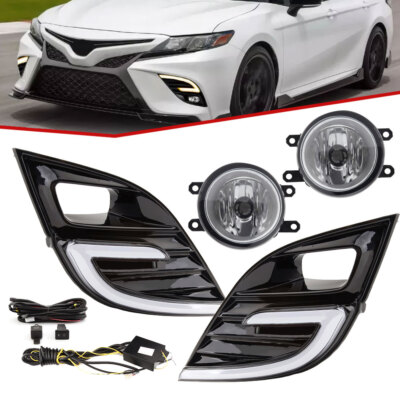 Fog Light LED DRL Daytime Running Turn Signal For Toyota Camry SE XSE 2018-2020