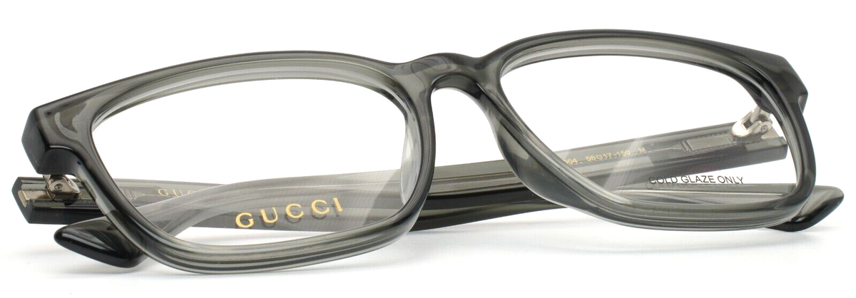 GUCCI GG0749OA 004 Grey Transparent Mens Square Eyeglasses