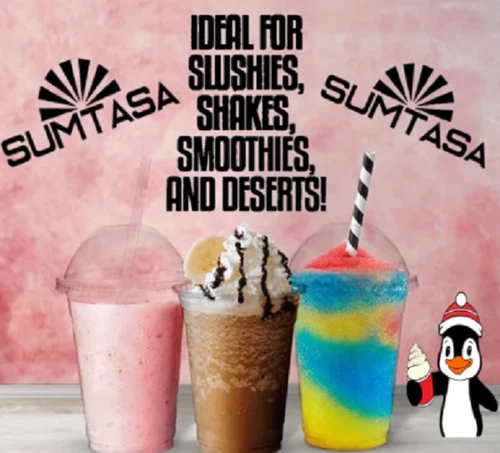 Disposable Smoothie Milkshake Cups+Lids 7oz 12oz 16oz 20oz 24oz Reusable