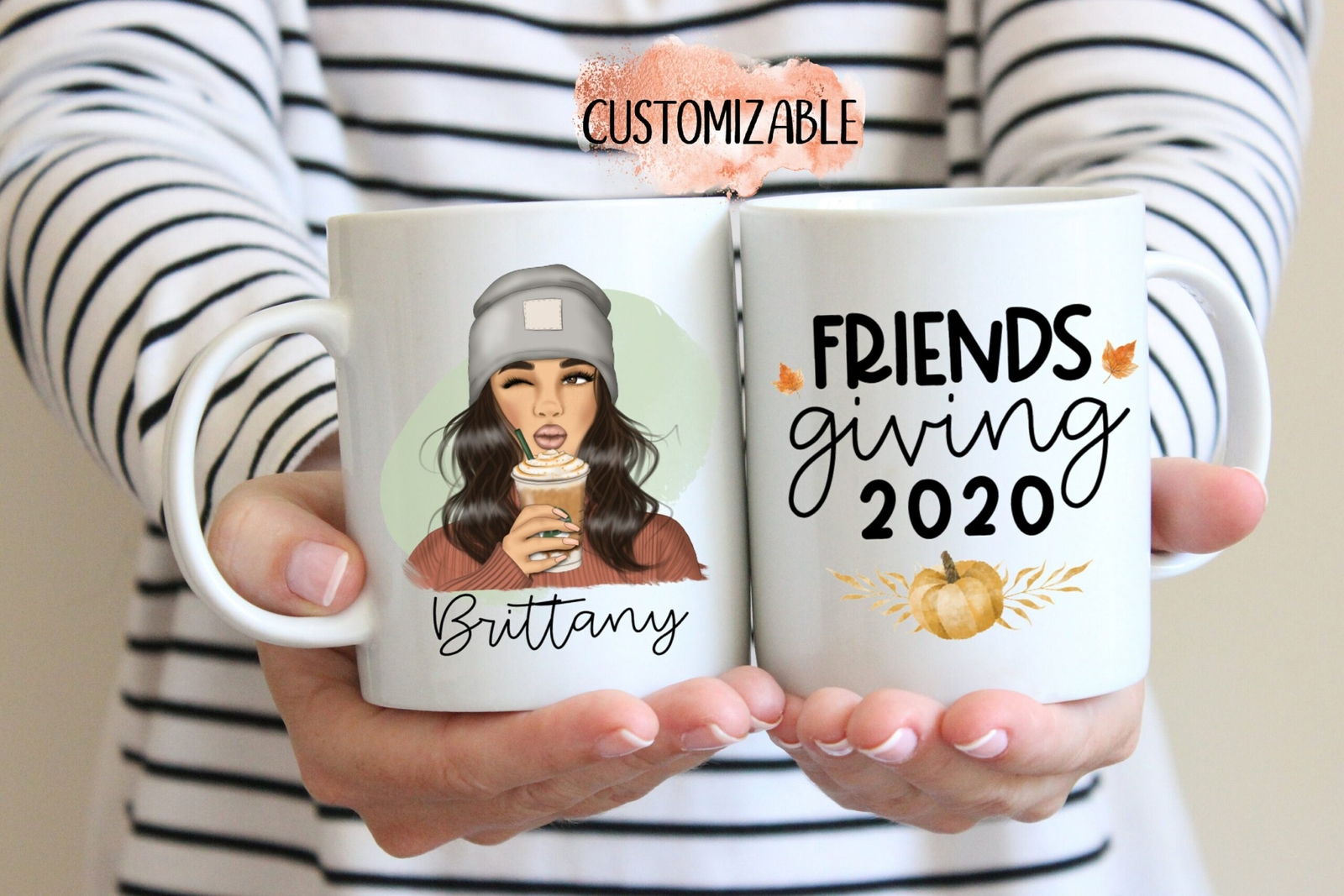 Friends Giving Gifts Personalized Fall Mug Leggings Leaves And Lattes Autumn