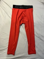 Mens Vintage Jock Red 3/4 Spandex Tights Compression Pants XS