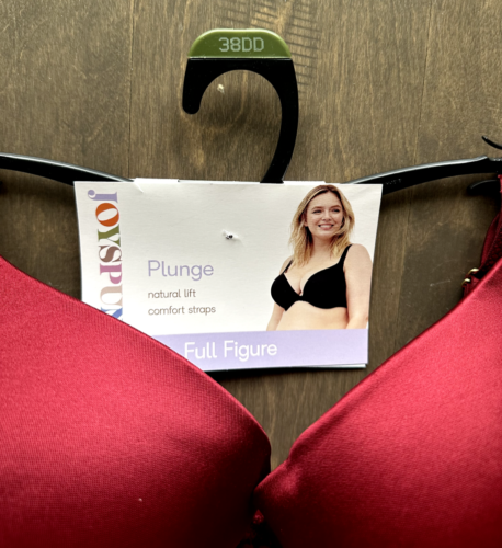 Joyspun Plunge Bra Full Figure Natural Lift Comfort Straps Hook & Eye Red 38DD - Picture 5 of 8