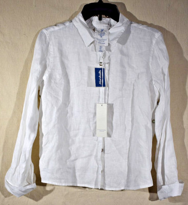Calypso Saint Barth Women's 100% Linen Shirt White Size Small S - NWT NEW