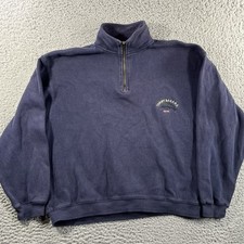 TOMMY BAHAMA 1/4 ZIP PULLOVER ADULT MEDIUM BLUE LONG SLEEVE RELAX COTTON MOCK