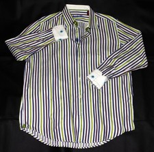 Robert Graham Men's Long Sleeve Button Up Flip Cuff Shirt Size Large 42 - 16 1/2