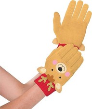 Amscan Child Holiday Reindeer Gloves, One Size, Multicolor