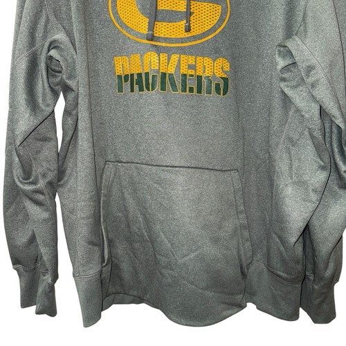 Felpa con cappuccio pullover Nike Green Bay Packers UOMO XL USATA grigio Therma-Fit Fleece - Foto 3 di 14