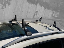 Roof Rack and Load Stops Ladder Tilt For Nissan X - Trail Rouge 2014 - Up Silver