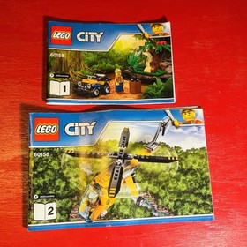 LEGO CITY: Jungle Cargo Helicopter (60158) With Minifigures And Instructions.