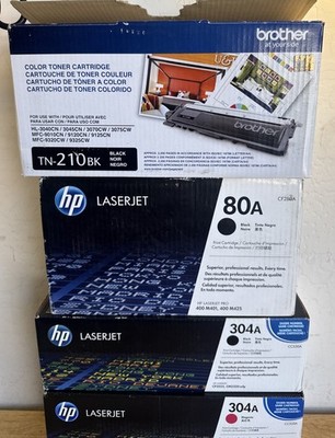 Genuine Factory OEM Toner Cartridge Lot - Brother TN-210 & More!
