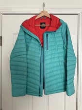 THE NORTH FACE STEEP SERIES Womens Med Green Teal Goose Down Puffer Coat Jacket